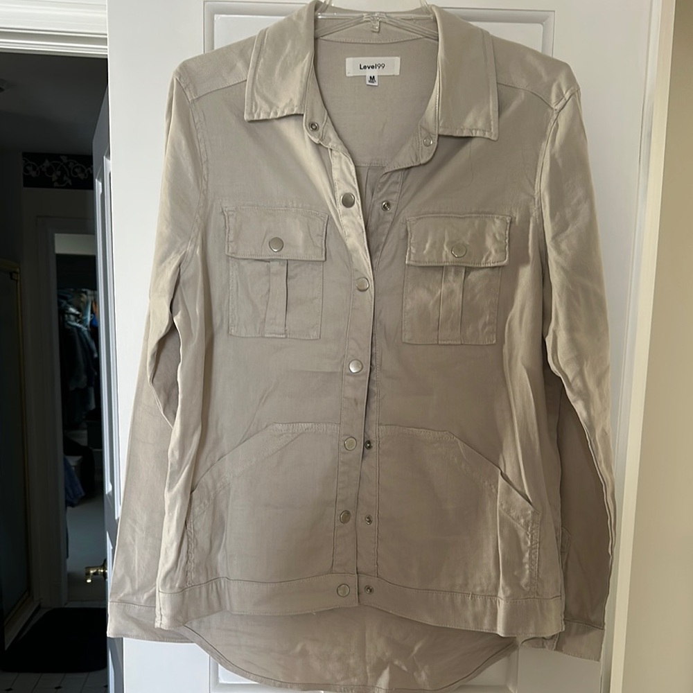 Level 99 Beige Button-Up Jacket